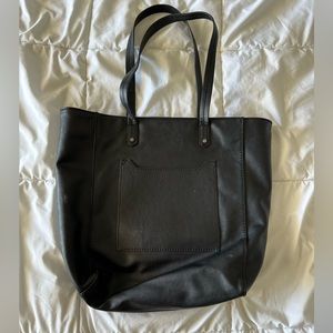 Black pleather tote bag